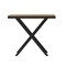 Emma and Oliver Fena 59" x 35.5" Outdoor X-Frame Dining Table with Faux Teak Poly Slat Top and Metal Frame
